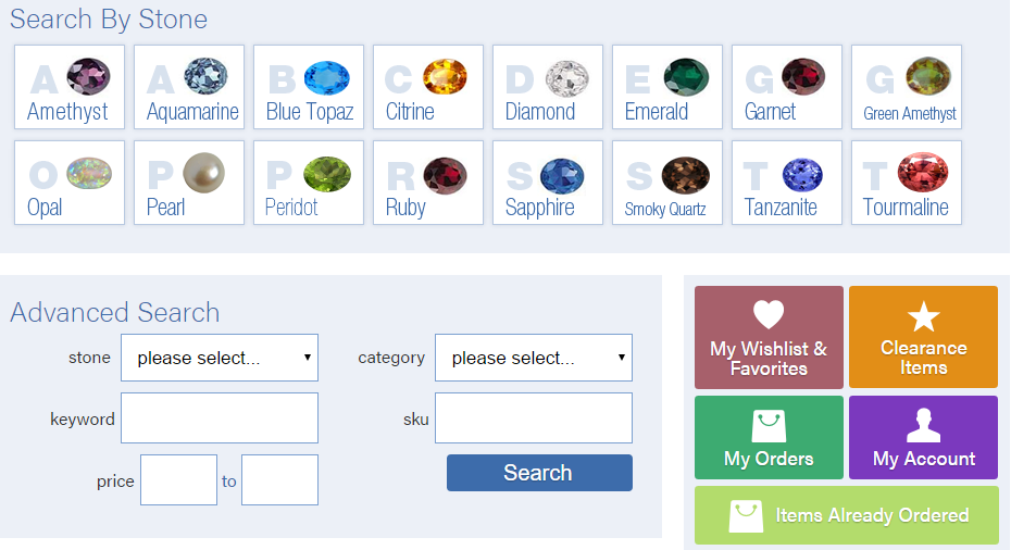 Custom ordering system for jewelry manufacturer